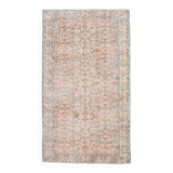 5x8 Faded Pink & Beige Floral Turkish Vintage Rug, 143x248 Cm