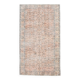 5x8 Faded Pink & Beige Floral Turkish Vintage Rug, 143x248 Cm
