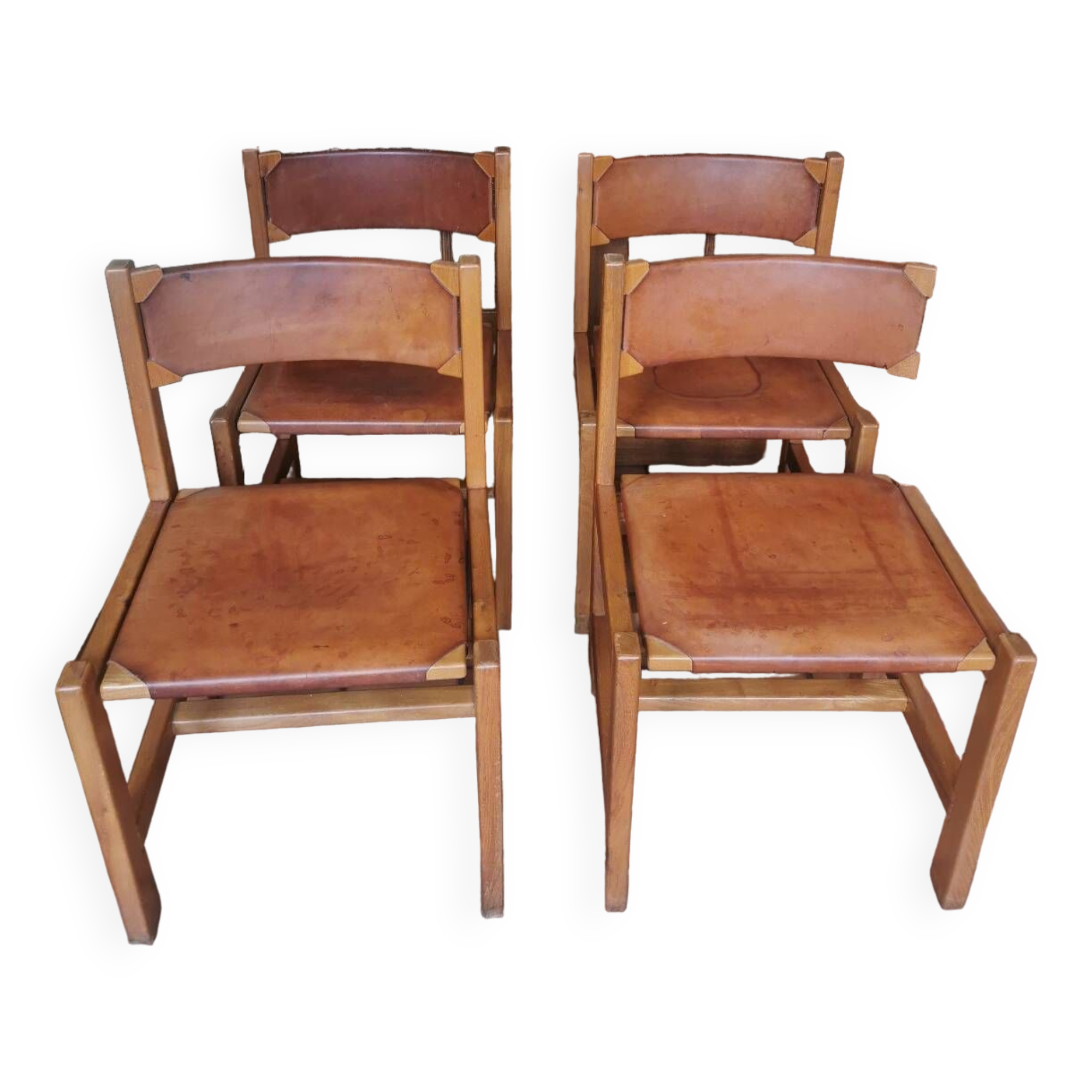 Regain elm and leather chairs