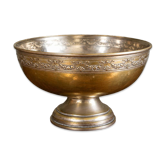 Vintage metal footed coupe in gold and silver – Floral decor