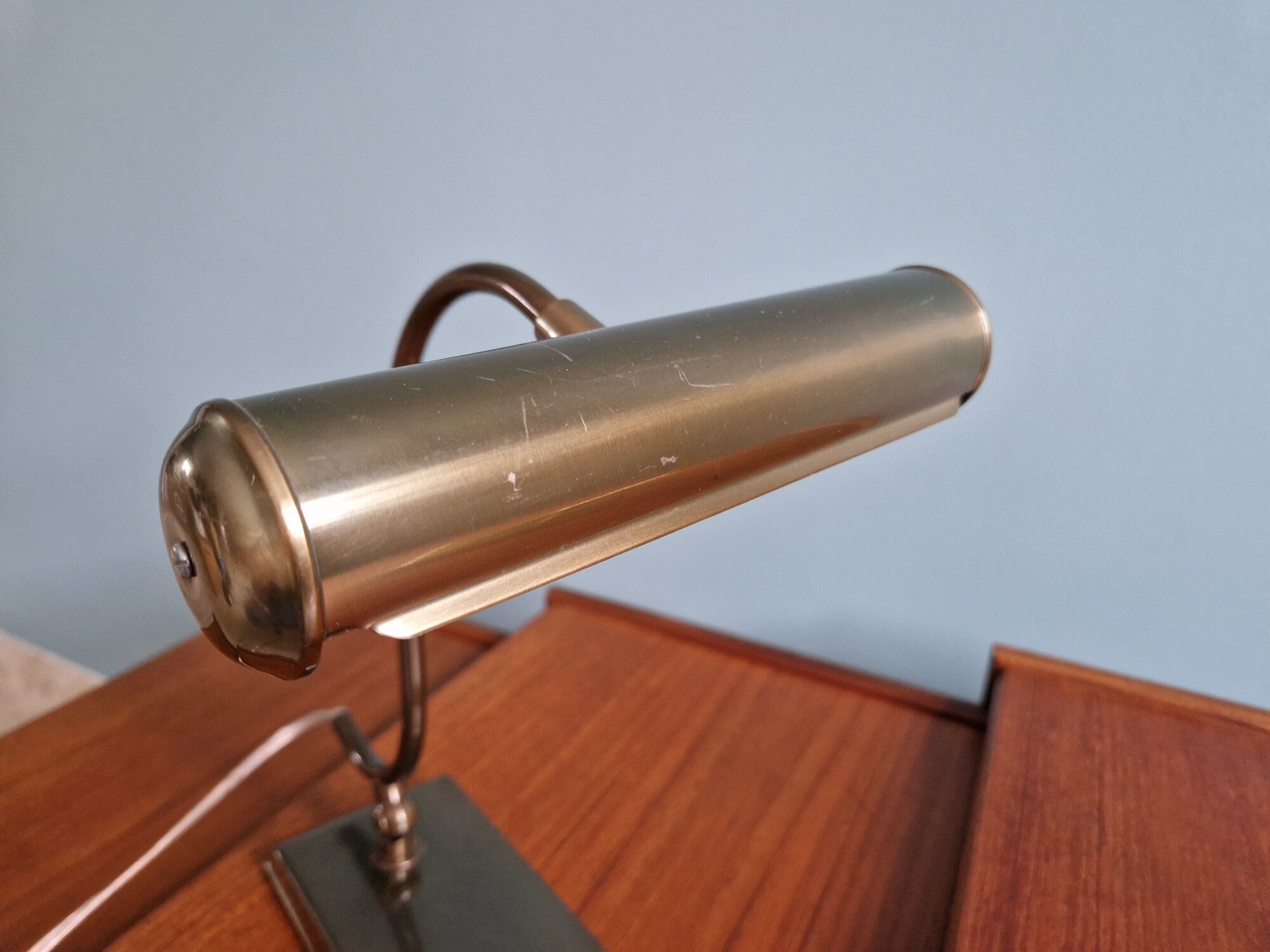 Pair of brass desk/piano lamps, 1950s-60s