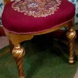 Pair of gilded chairs with Louis XV style floral pattern
