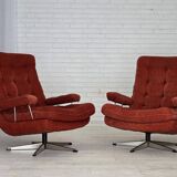 1970s, Swedish swivel armchair by Ulferts Sweden, furniture velour.