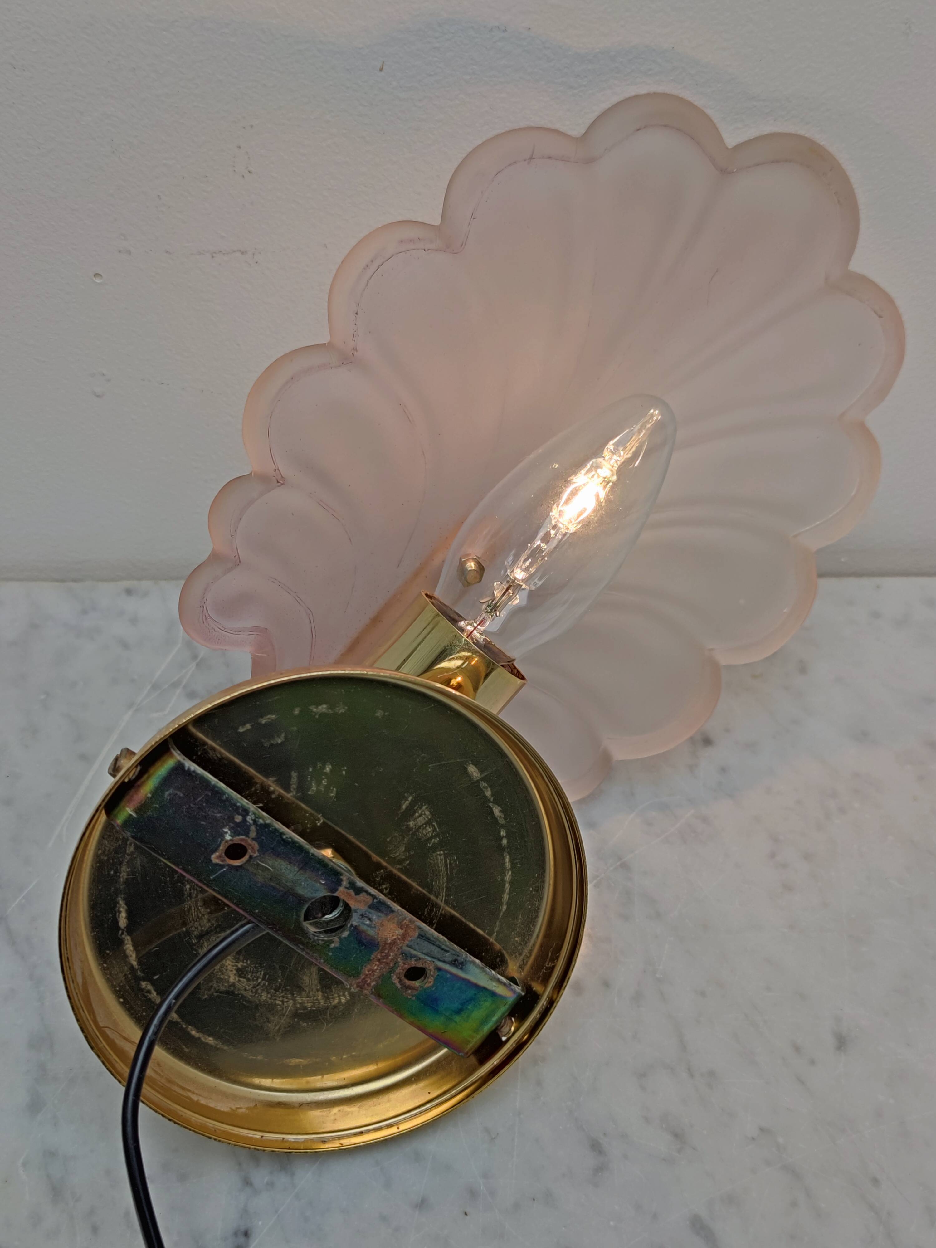 Pair of pink petal sconces