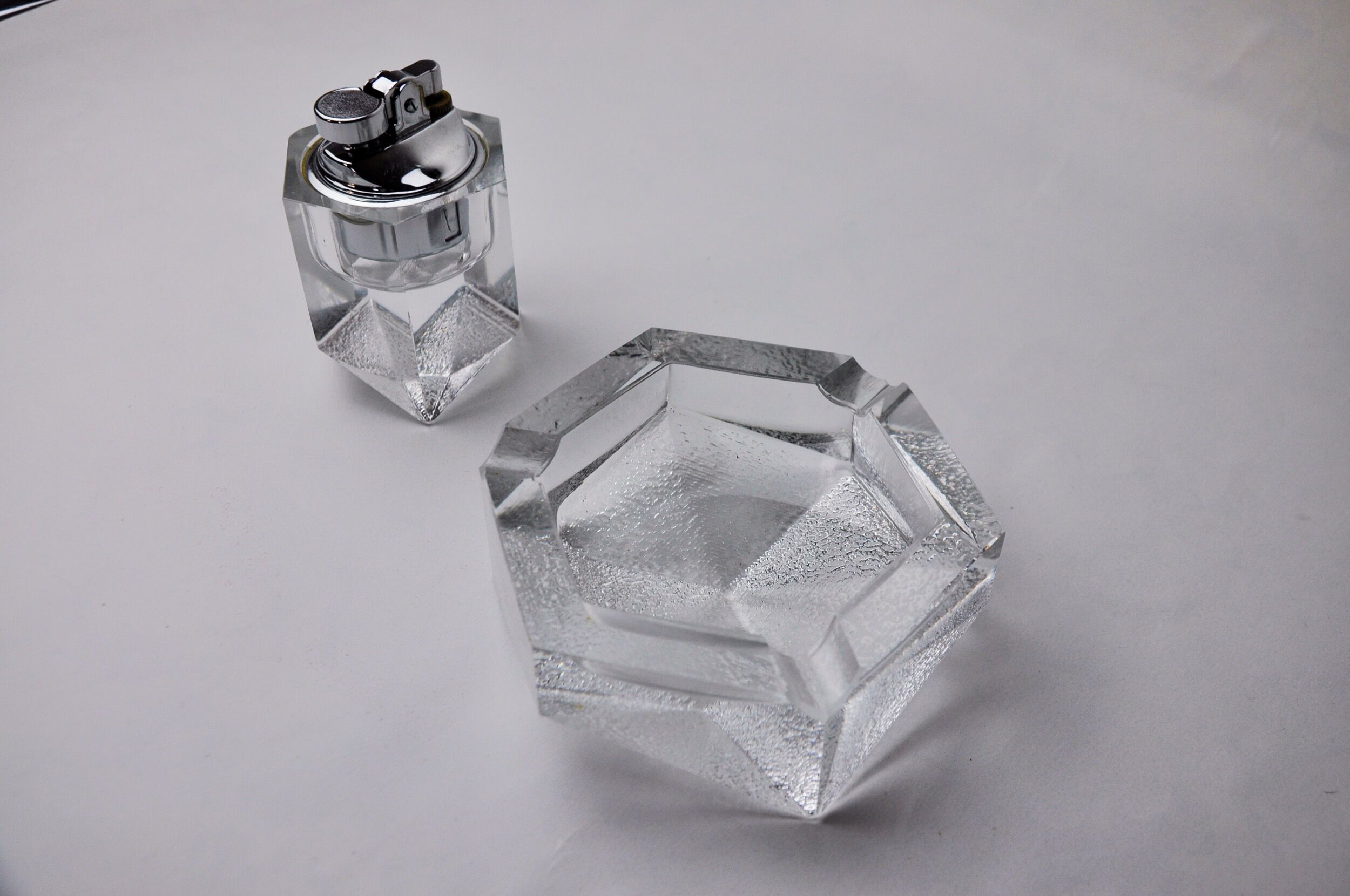 Lighter and ashtray by Antonio Imperatore, murano glass, Italy, 1970