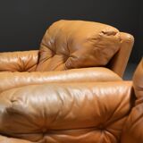Stunning Coronado chairs in cognac leather by Afra & Tobia Scarpa - B&B Italia