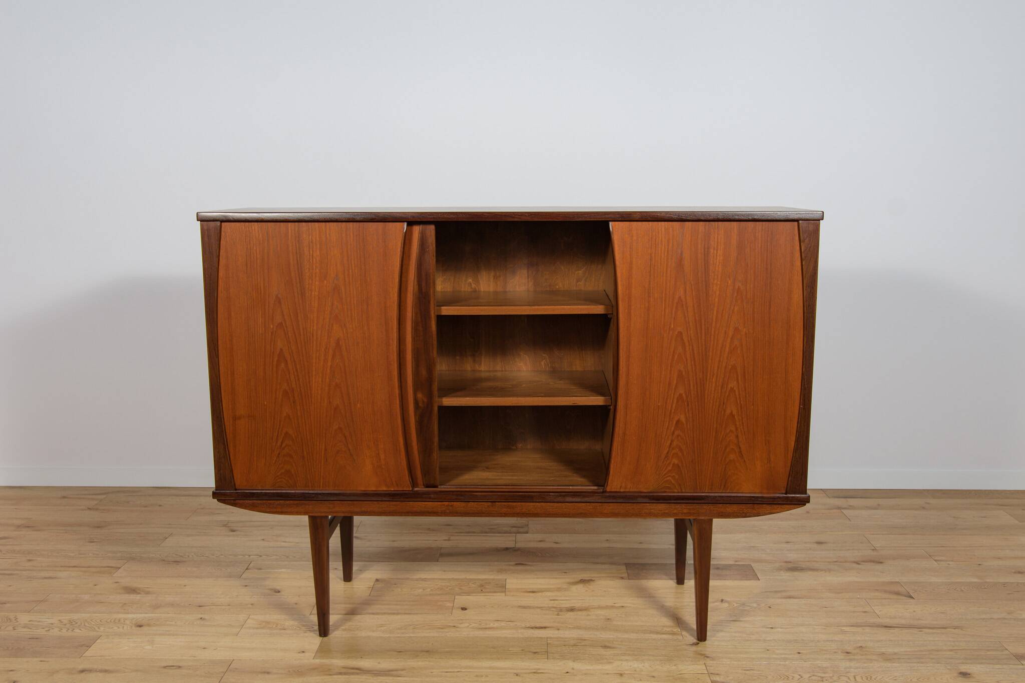 Mid-Century Teak Highboard, Denmark, 1960s