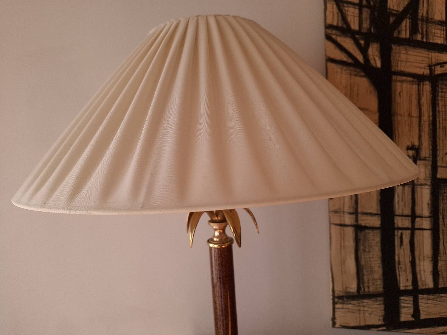 80's tortoiseshell palm tree lamp