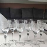 Set of 6 Large stemmed wine glasses