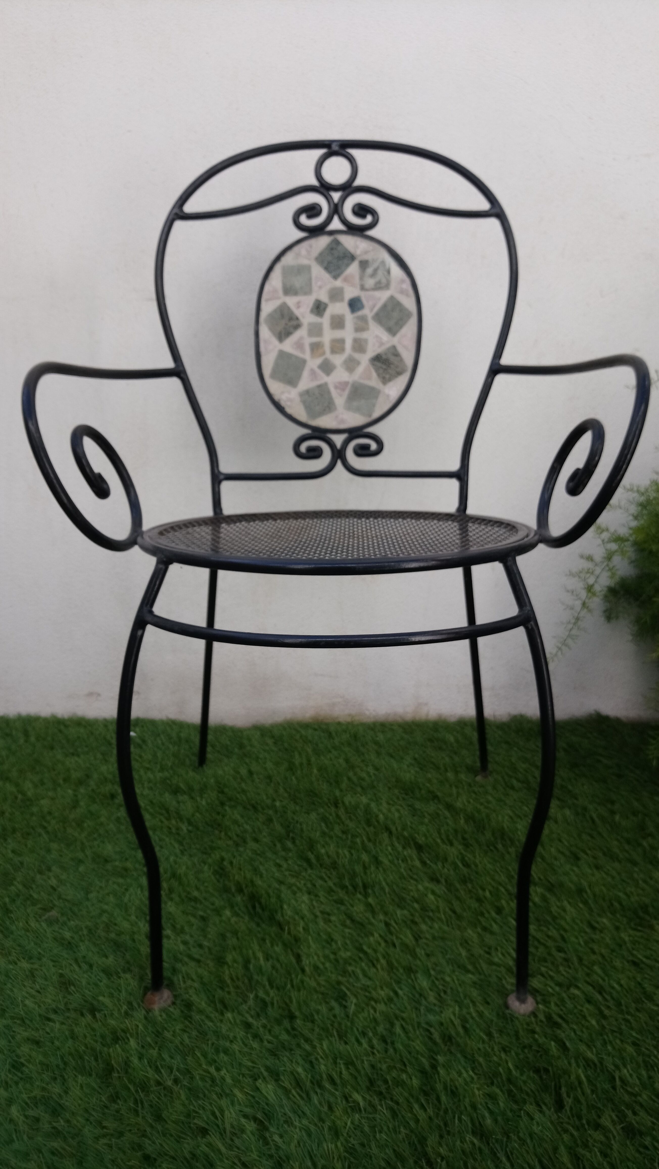 Set of 4 armchairs vintage iron