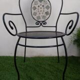 Set of 4 armchairs vintage iron