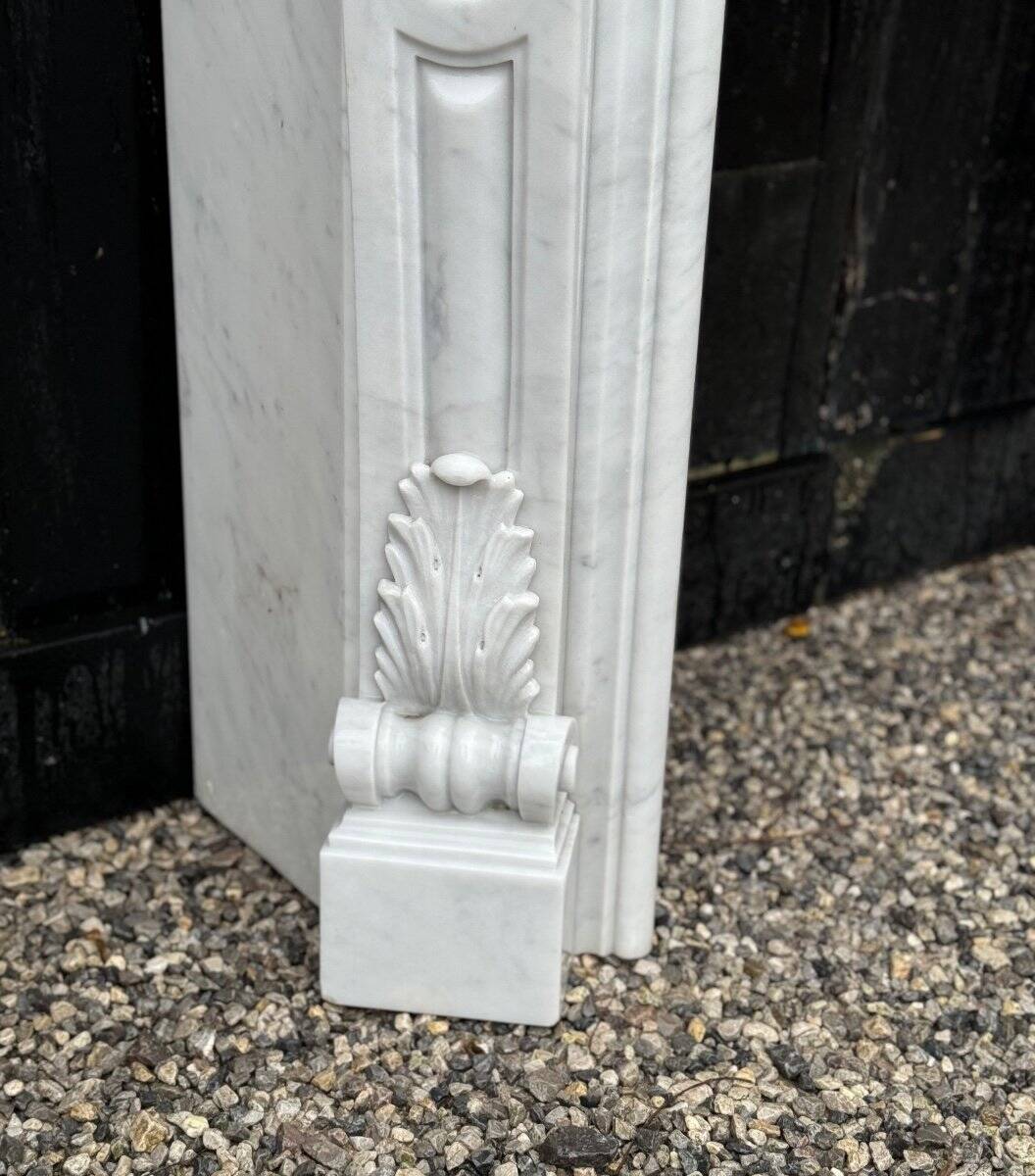 Louis XV style fireplace in Carrara marble circa 1980