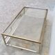 Rectangular coffee table in brass and chromed metal 1970 design