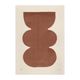 Duo of terracotta abstract paintings on paper signed Eawy.