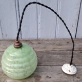 Glass suspension Clichy Green Art Deco