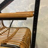 Set of 4 vintage rattan and bamboo chairs by Schumacher, Belgium 1950s.