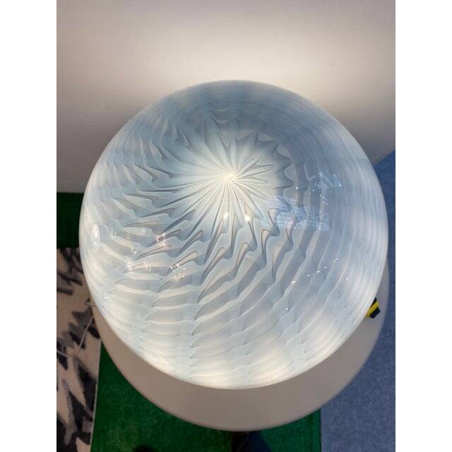 Italian Table Lamp Murano Glass by SimoEng in Light Blue