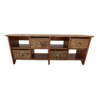 Industrial TV cabinet with 8 niches and 4 drawers / Excellent condition
