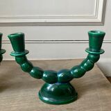 Pair of ceramic candle holders