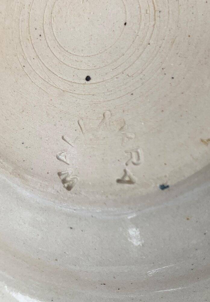 Mid-Century Studio Pottery Plate Bowl from Wallakra, Sweden, 1960s