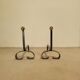 Paire de chenets vintage, boules laiton vers 1970