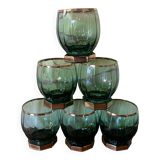 6 art deco glasses