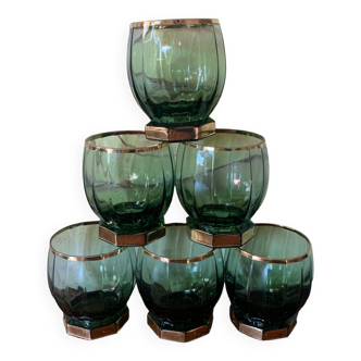 6 art deco glasses