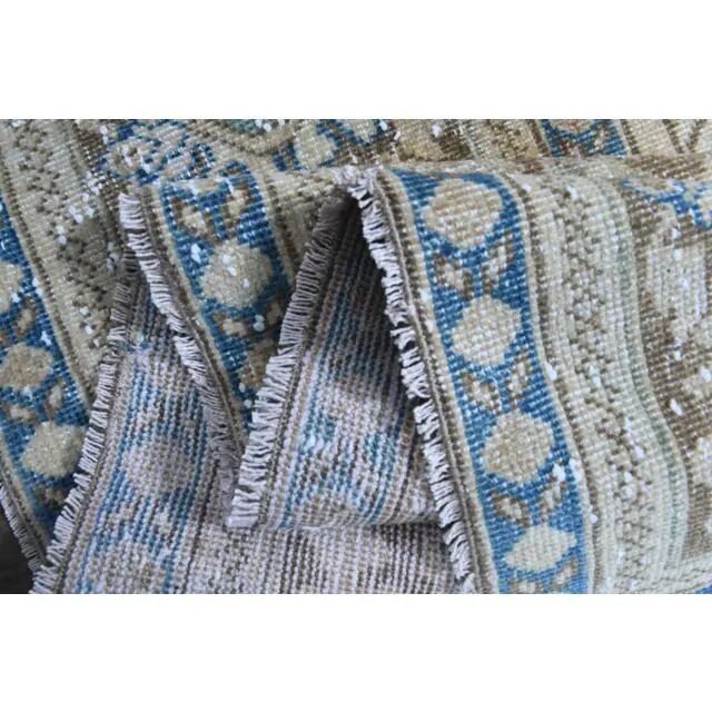 1970s Vintage Persian Handmade Wool Cotton Light Beige Area Rug