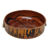 Antique glazed earthenware terrine with black spots, 18th century? 18th century?