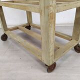Patinated rolling shelf