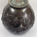 Large 19th century asian bronze vase - 22 cm - diameter 25 cm