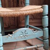 vintage turquoise wooden chairs