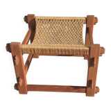 Brazilian stool in teak and rope