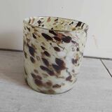 Murano multi-layered scroll vase with gold inclusion