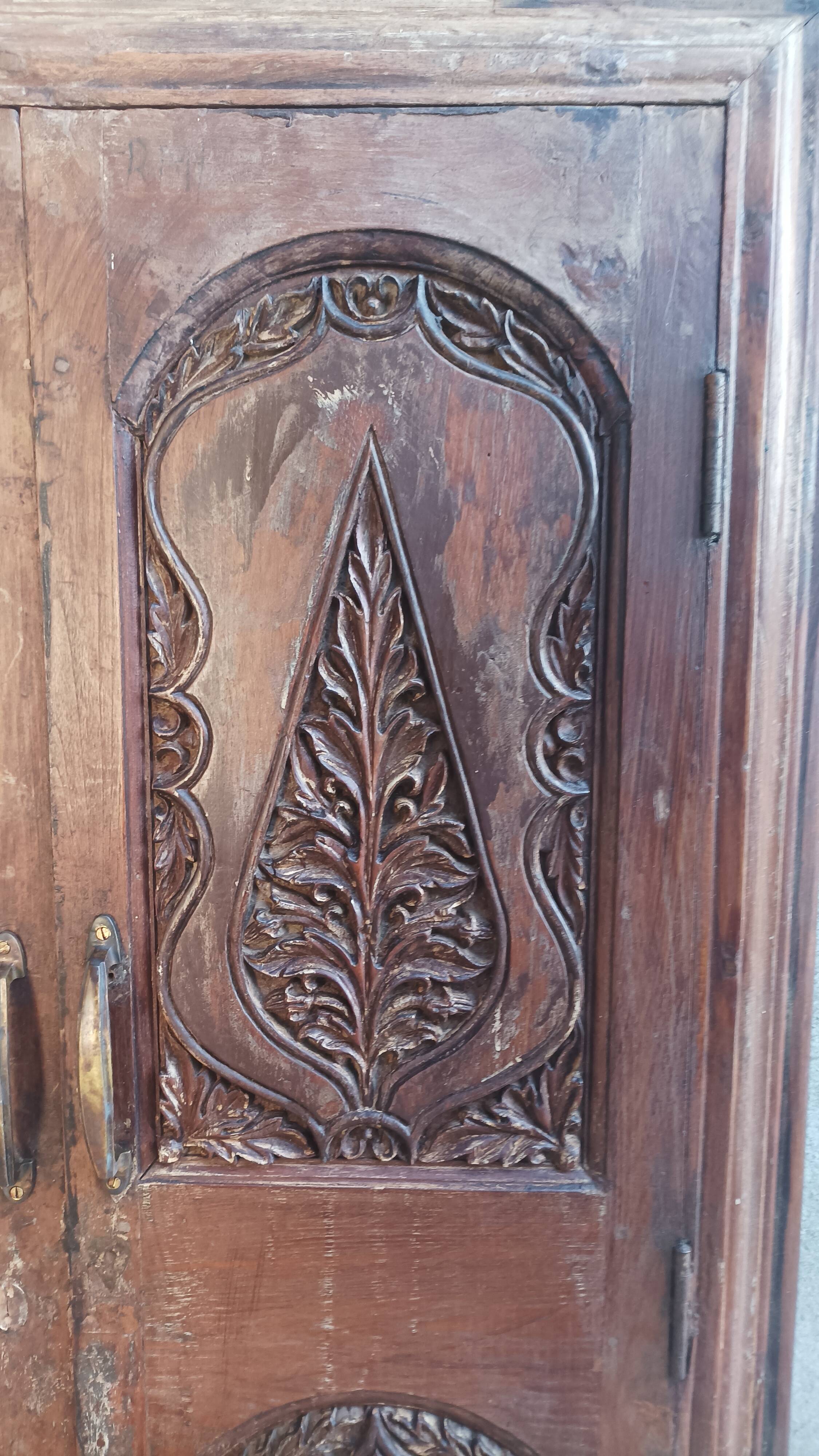 Old cupboard doors, beech wall bookcase (1)