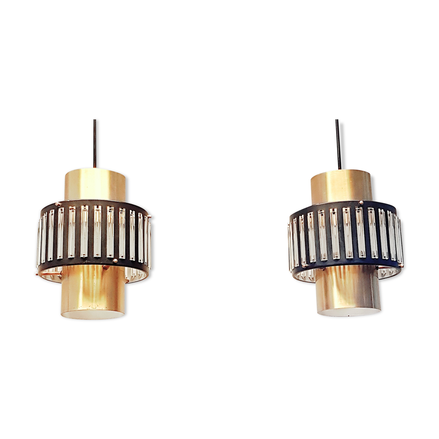 Set of 2 Vintage Pendants or hanging lamps by Schmahl & Schulz GmbH und Co. KG Metallwarenfabrik - P