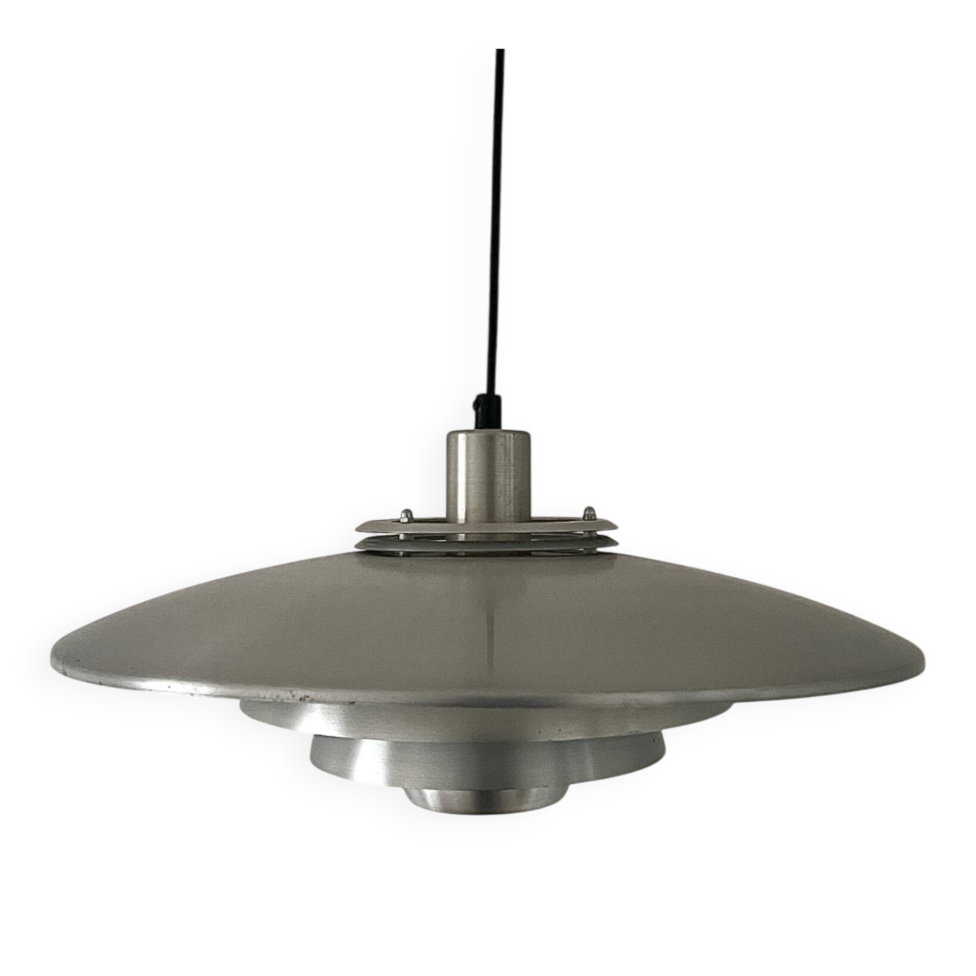 Danish suspension light JEKA in chrome metal, design Denmark 1970.