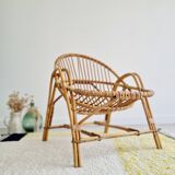 Rattan basket chair, 1960s