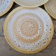 Set of 6 flat plates in stoneware Niderviller model Fauve from the 60s/70s.
