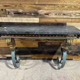 Art Deco marble and wrought iron console