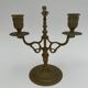 Pair of 19th century bronze candlesticks with bird decor, 2 lights