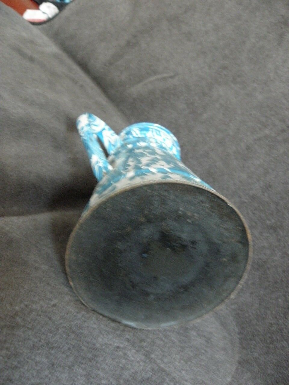 Vintage coffee maker in French sky blue enamel