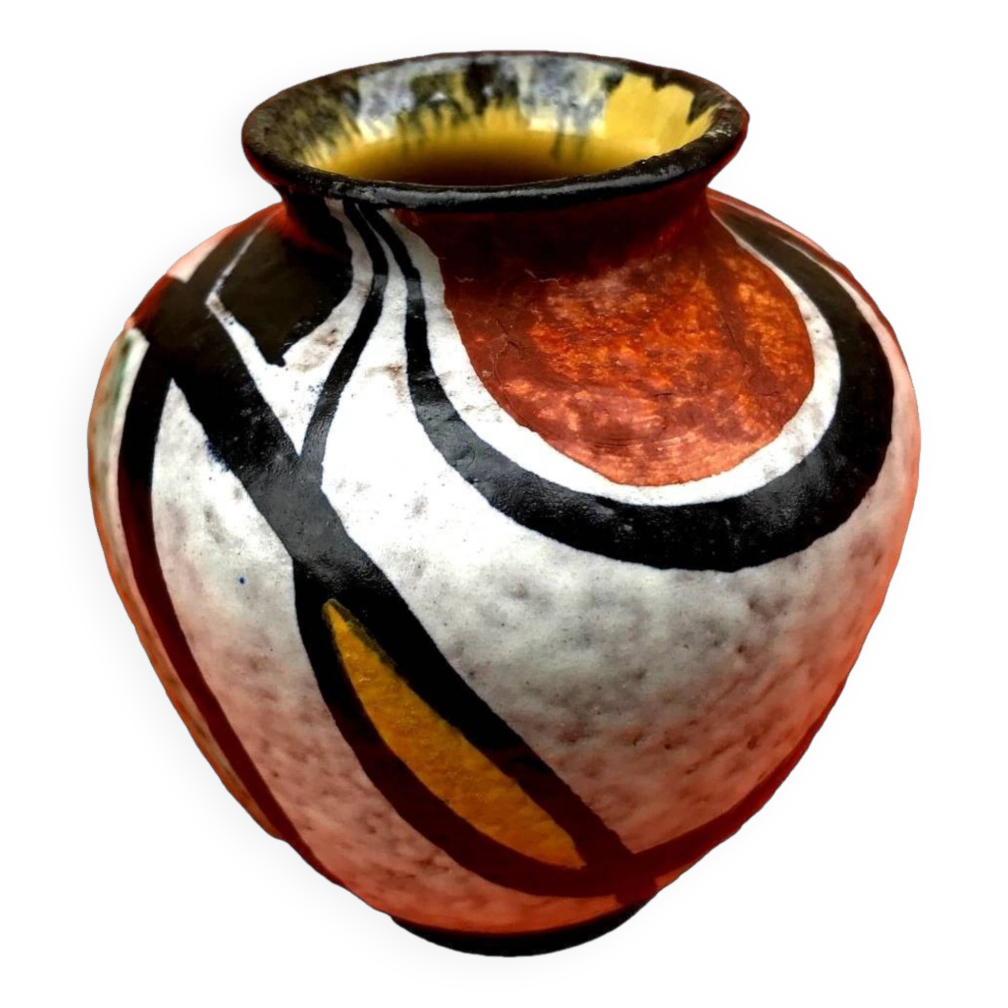 1950s Milano Vase  Geometric Decor