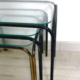 3 Vintage 1970s Nesting Glass Tables