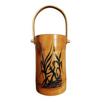 20th century Martinique bamboo pot