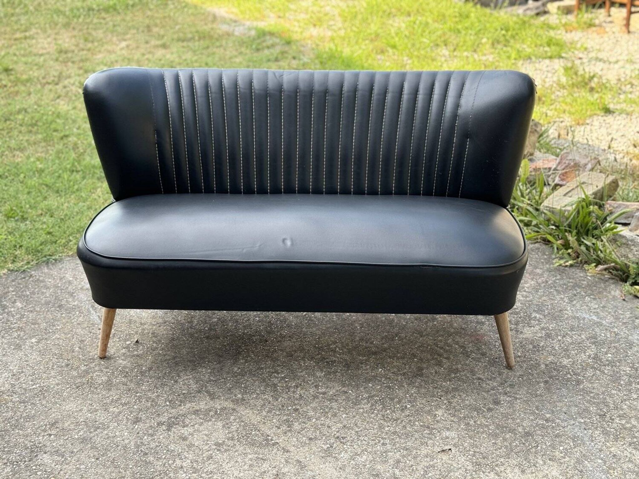 Mid-century sky black cocktail sofa, 1950s