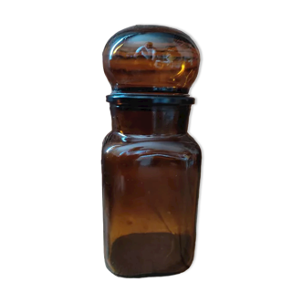 Amber glass apothecary jar round jar