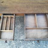 Oak farmhouse table two drawers