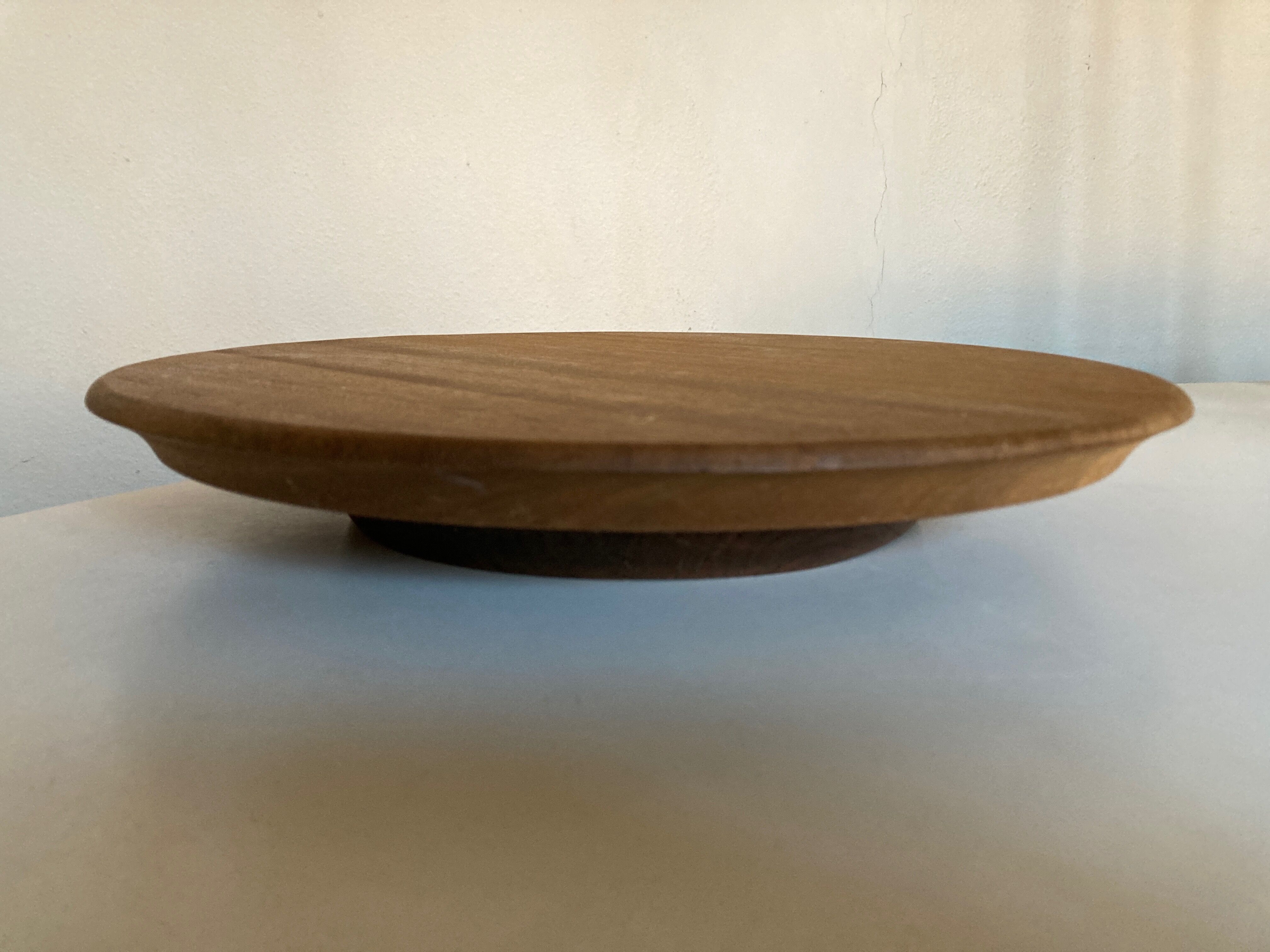 Mid-century modern turntable in solid teak