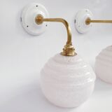 Clichy glass swan neck wall lamp